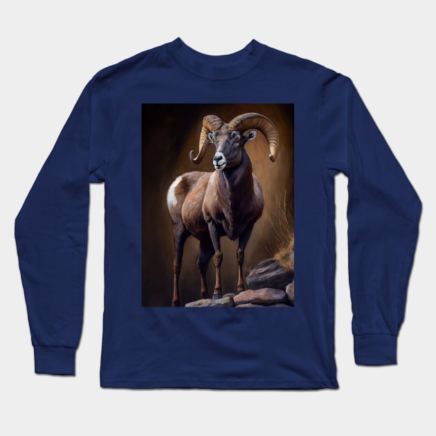 American Bighorn sheep Long Sleeve T-Shirt by ABART BY ALEXST 